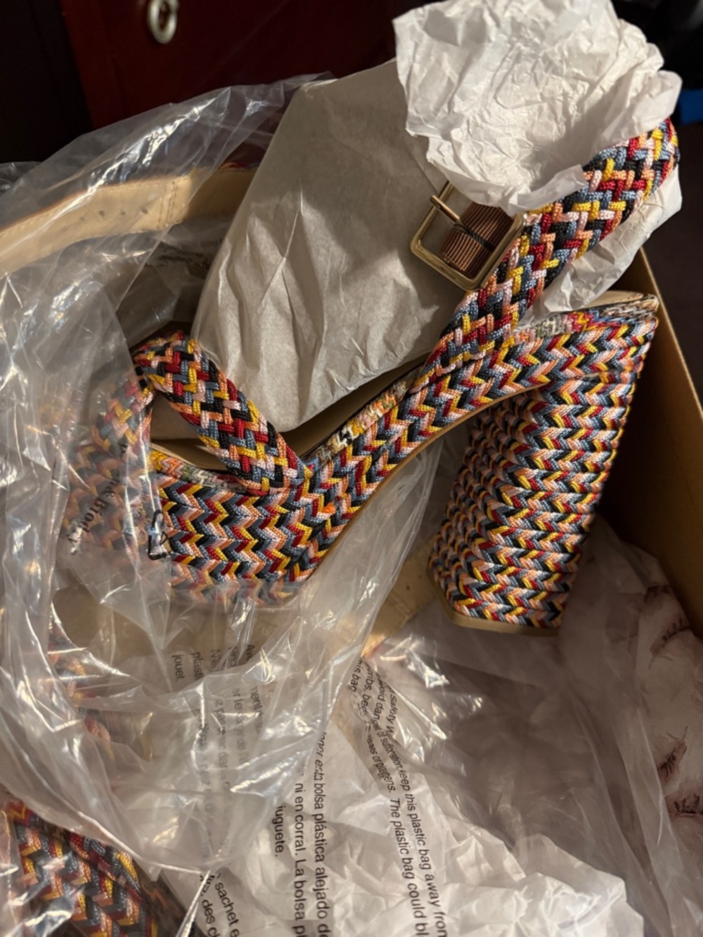 Jessica Simpson Multicolor Braided Platform Heels - Picture 6 of 9